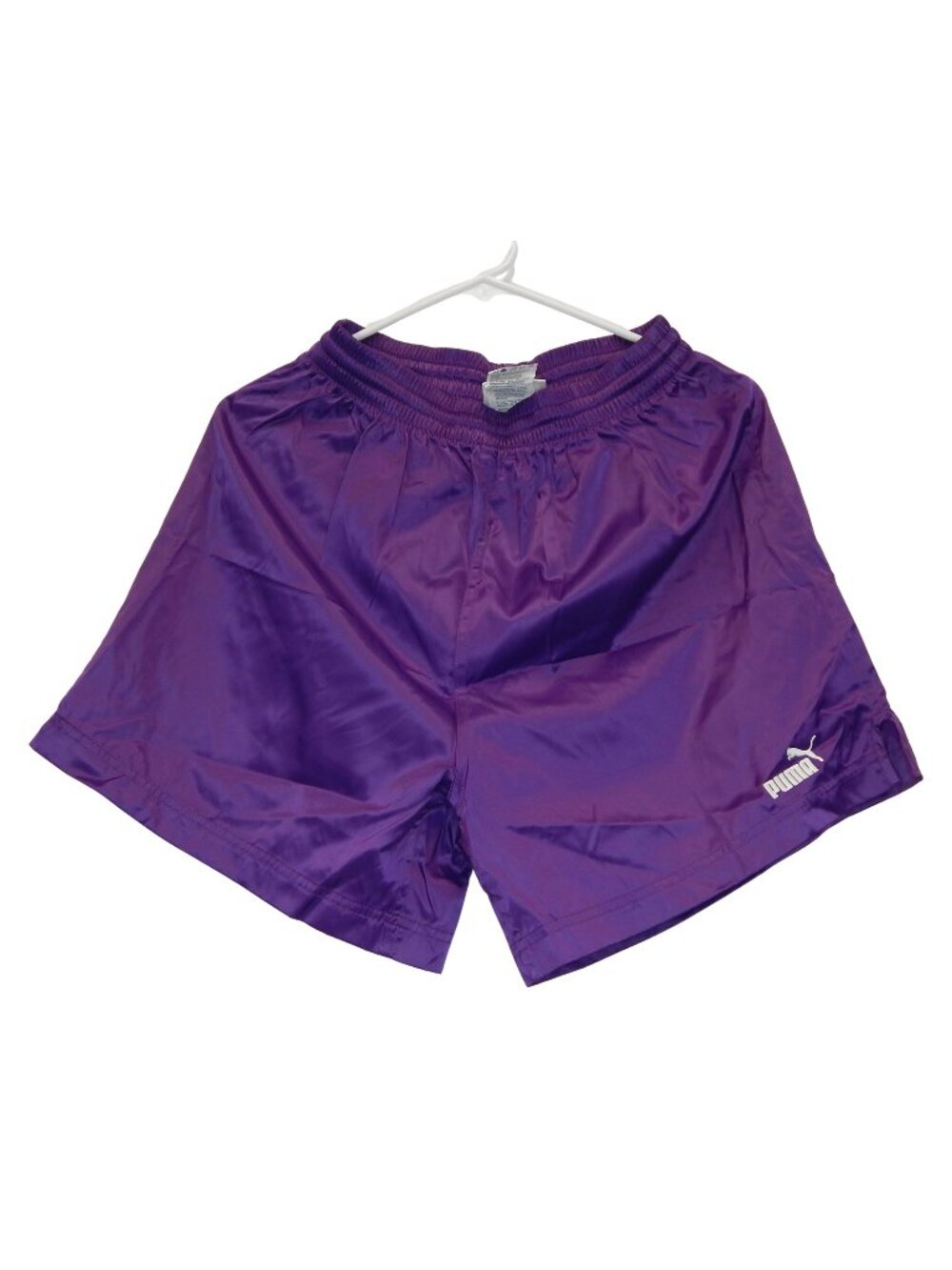 Vintage Puma Purple Shiny Nylon Soccer Shorts - Medium